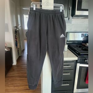 Adidas Ankle Sweatpants Large Joggers Stripe Black White Pockets